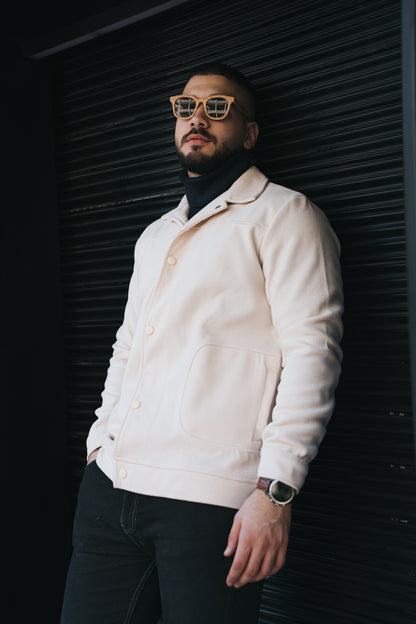 Relaxed-Fit Overshirt - Beige