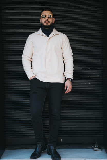 Relaxed-Fit Overshirt - Beige