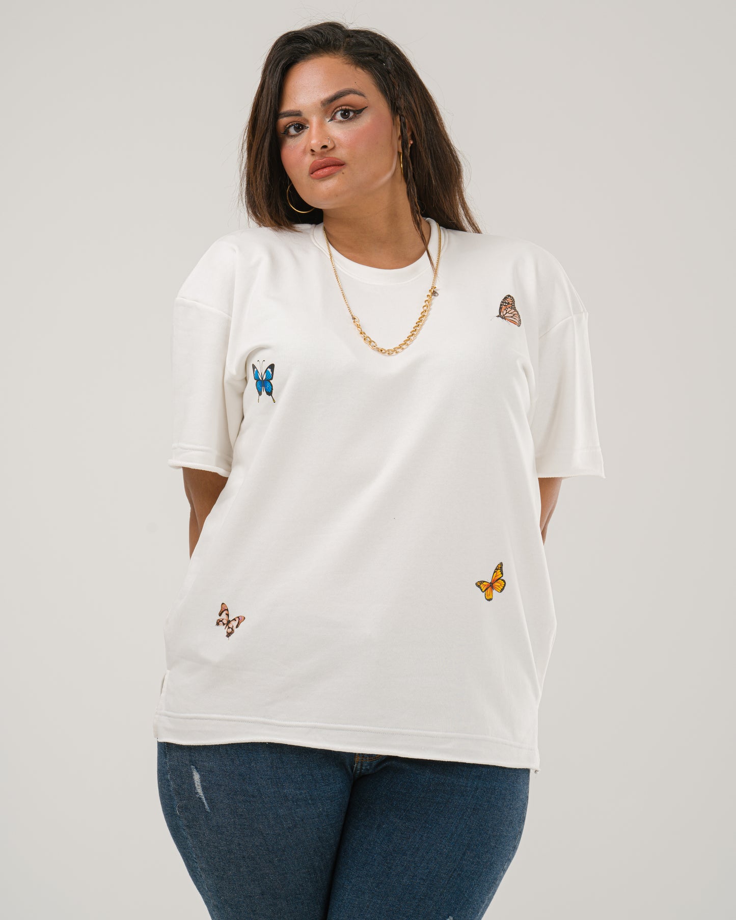 Oversized Butterfly T-Shirt - White