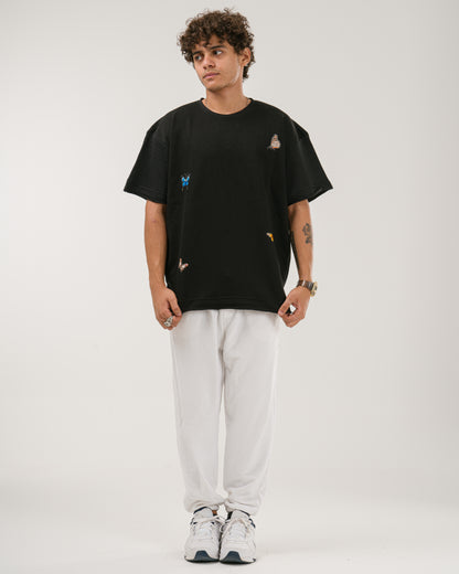 Oversized Butterfly T-Shirt - Black