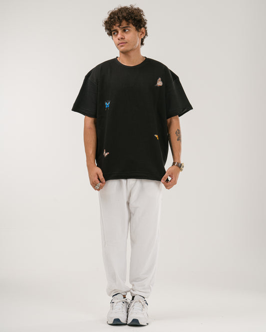 Oversized Butterfly T-Shirt - Black