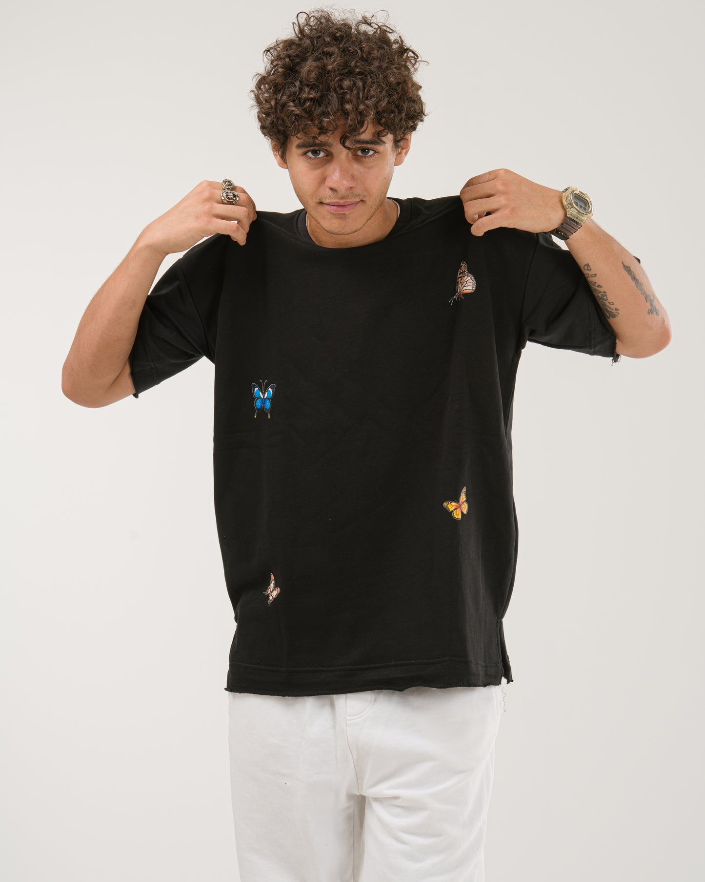 Oversized Butterfly T-Shirt - Black