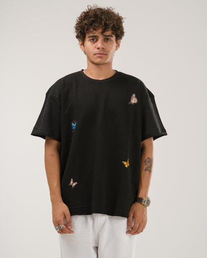 Oversized Butterfly T-Shirt - Black