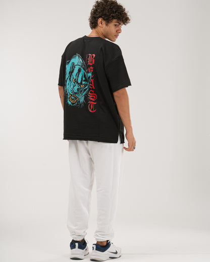 Oversized Extinct Beast T-Shirt - Black