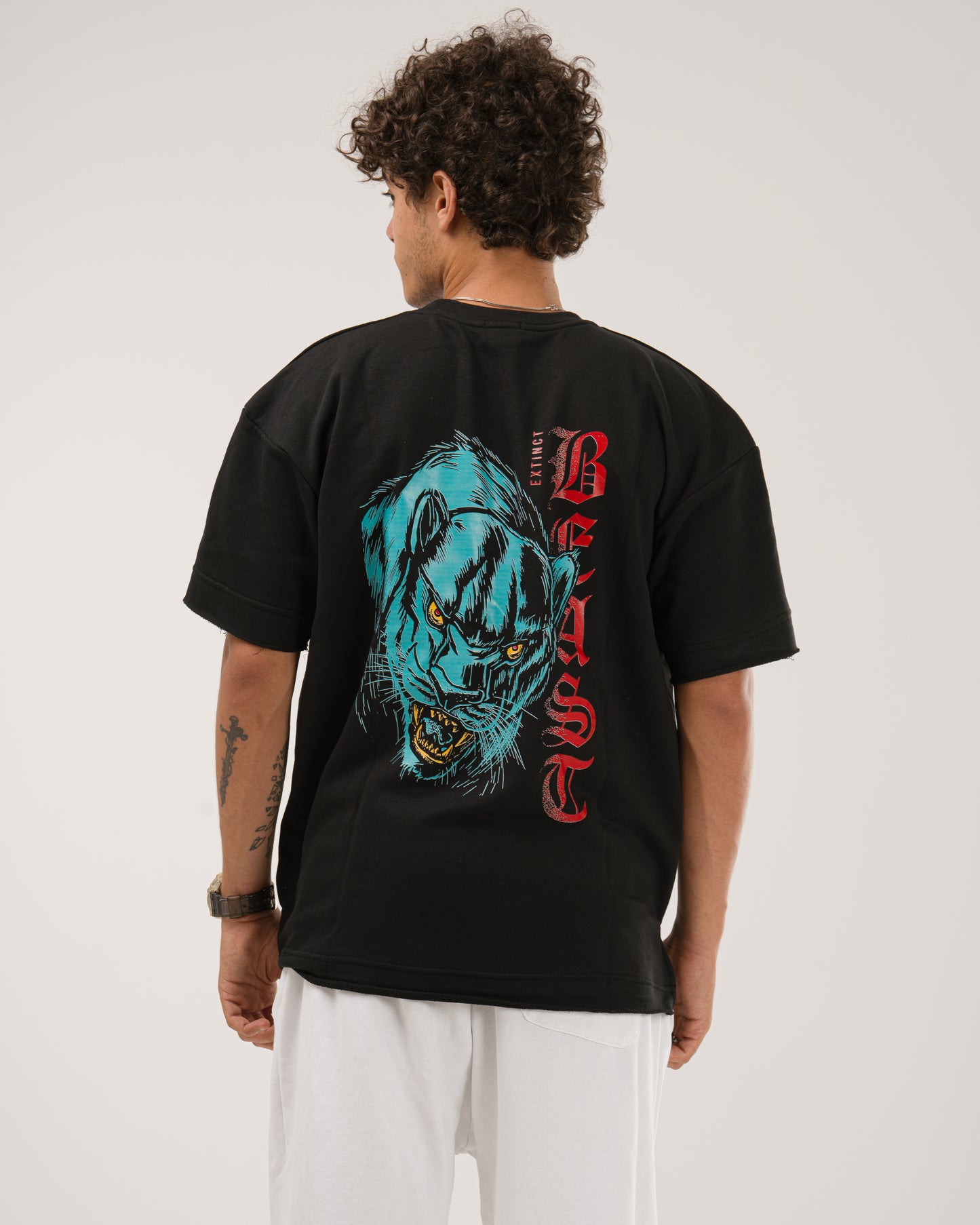 Oversized Extinct Beast T-Shirt - Black