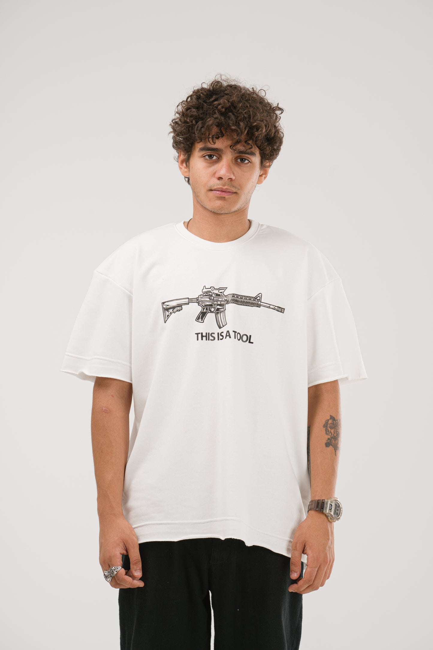 Oversized I Am The Weapon T-Shirt - White