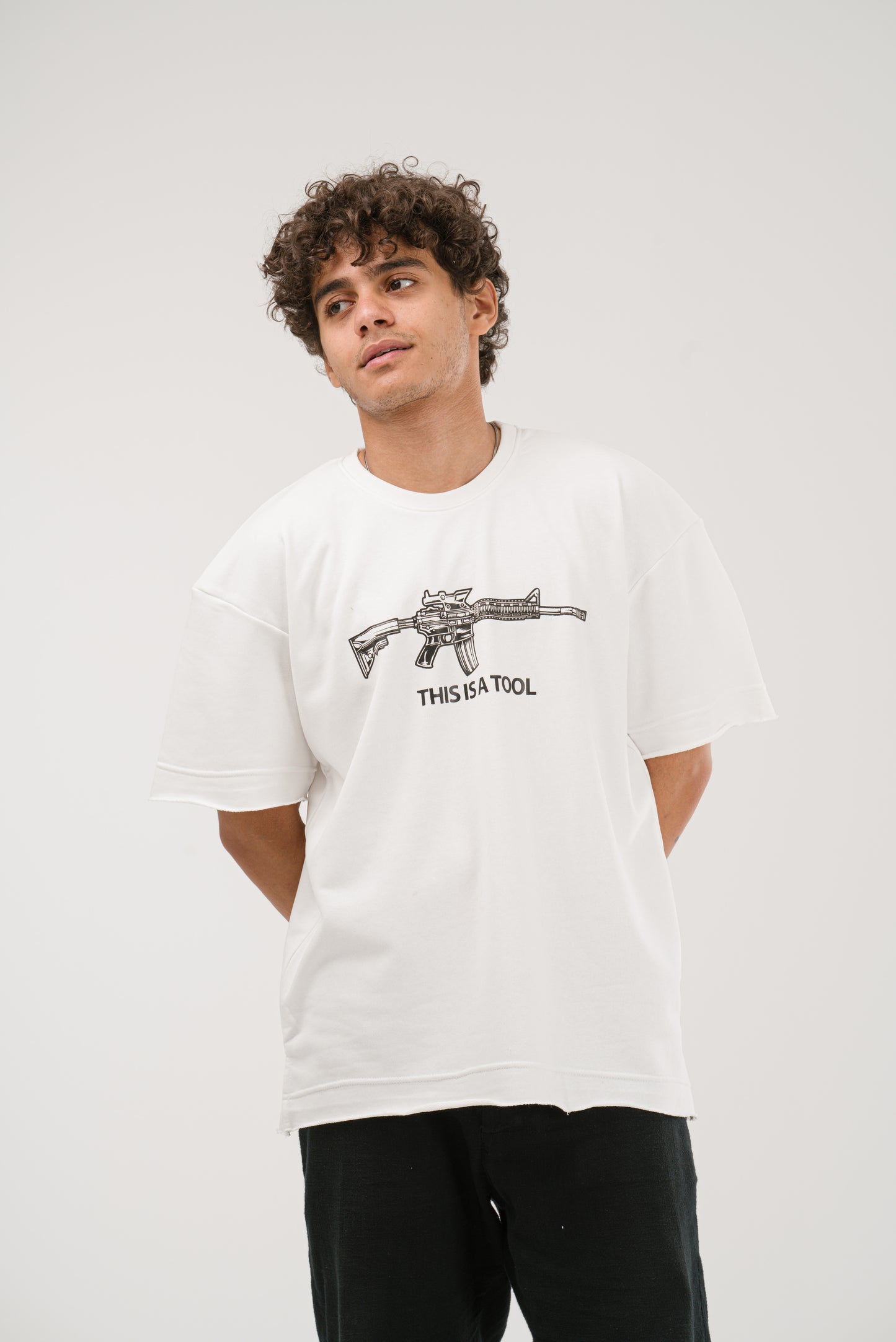 Oversized I Am The Weapon T-Shirt - White