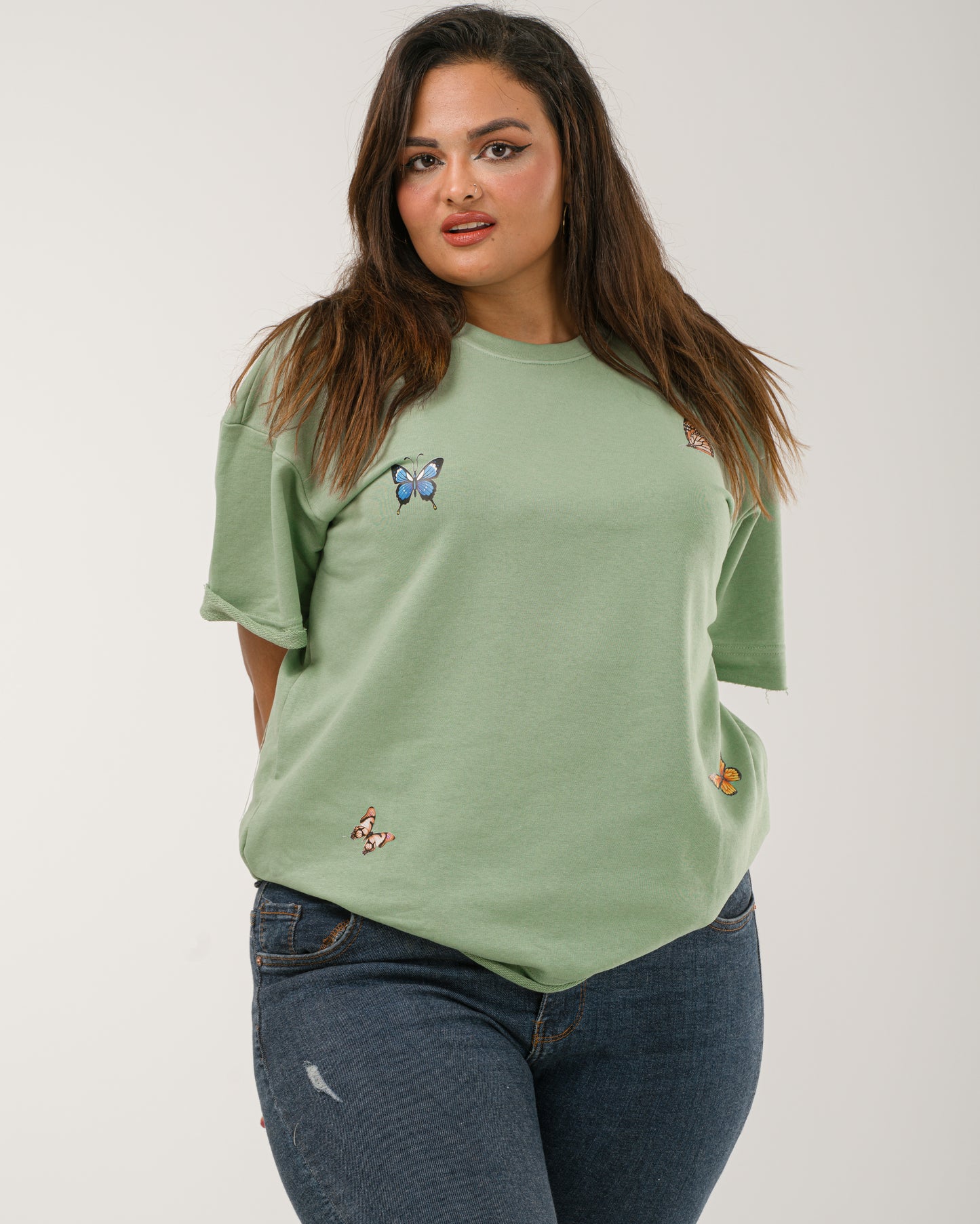 Oversized Butterfly T-Shirt - Mint Green