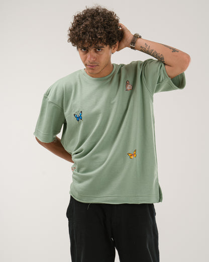 Oversized Butterfly T-Shirt - Mint Green