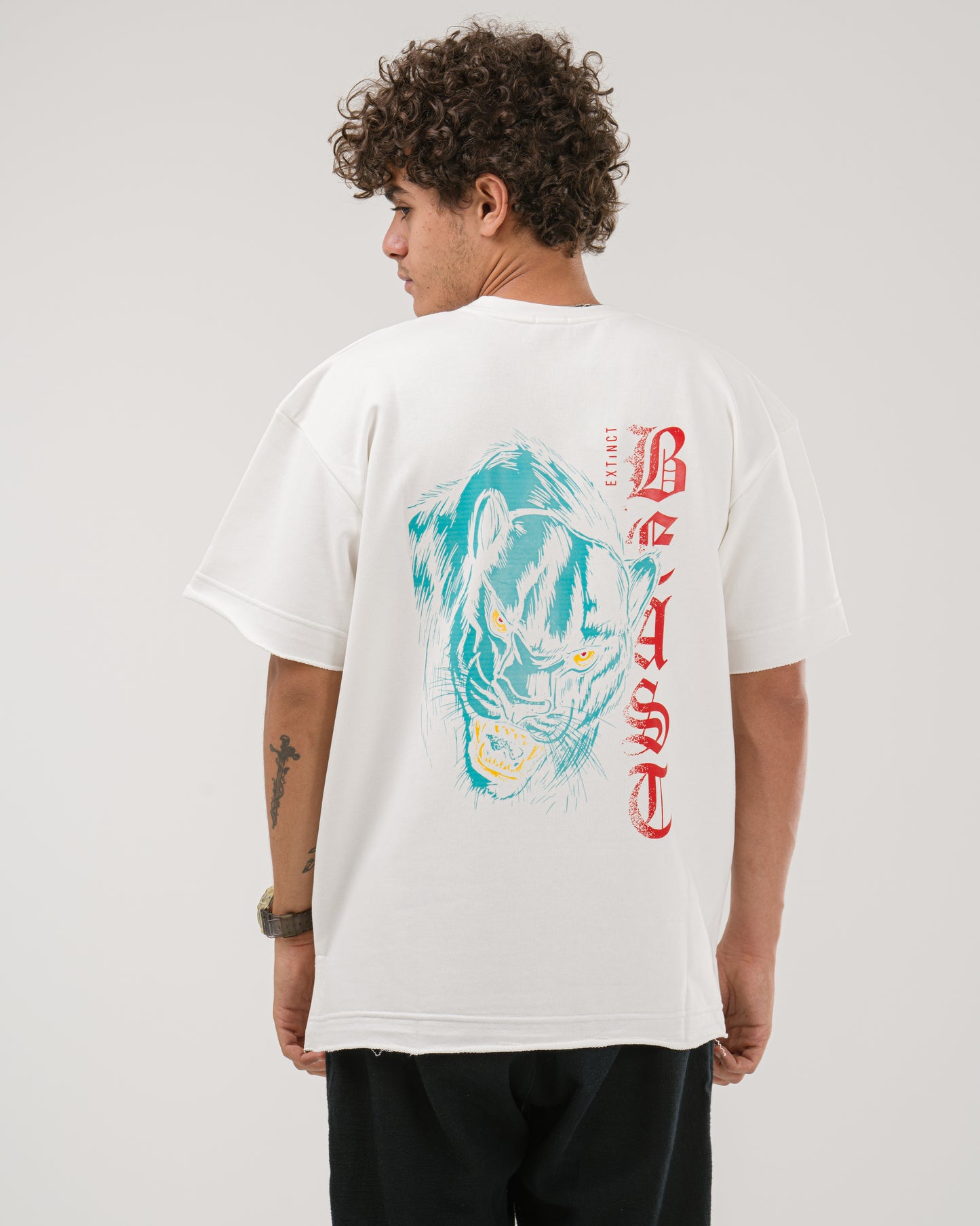 Oversized Extinct Beast T-Shirt - White