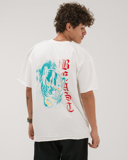 Oversized Extinct Beast T-Shirt - White