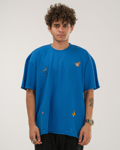 Oversized Butterfly T-Shirt - Blue